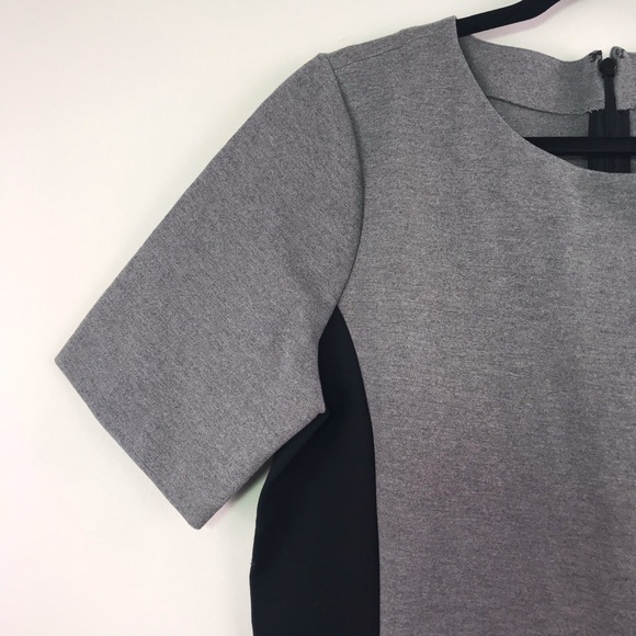 J. Crew Grey Black Color Block Zip Back Dress - Picture 5 of 8